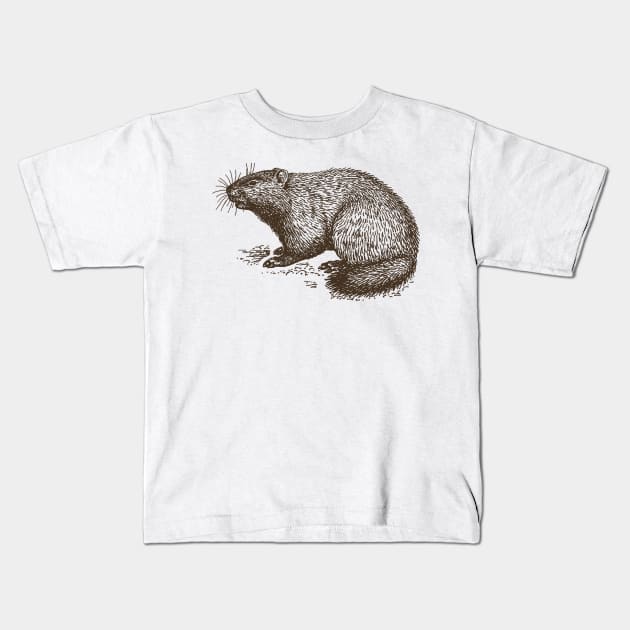 Vintage Groundhog Kids T-Shirt by valentinahramov